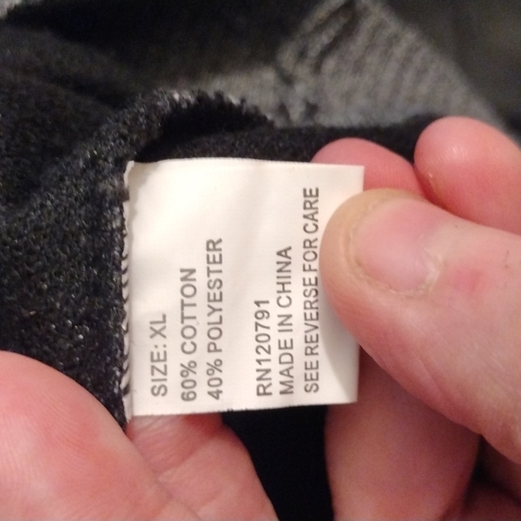 True Rock Grey and Black Striped full zip mock turtleneck cardigan - Picture 8 of 8